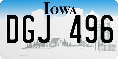 IA license plate DGJ496
