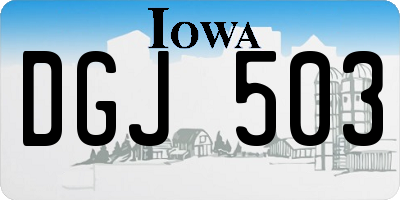 IA license plate DGJ503