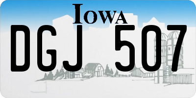 IA license plate DGJ507