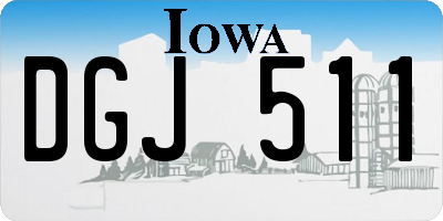 IA license plate DGJ511
