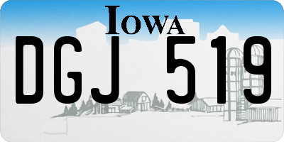 IA license plate DGJ519