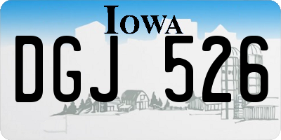 IA license plate DGJ526