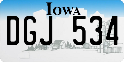 IA license plate DGJ534