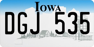 IA license plate DGJ535
