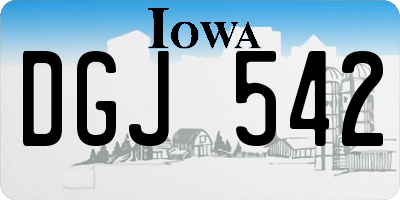 IA license plate DGJ542