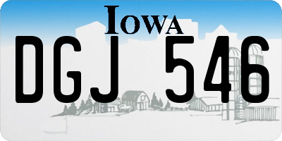 IA license plate DGJ546