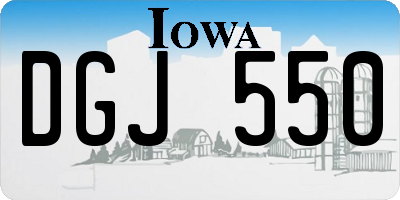 IA license plate DGJ550