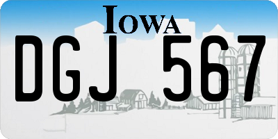 IA license plate DGJ567