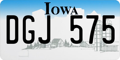 IA license plate DGJ575