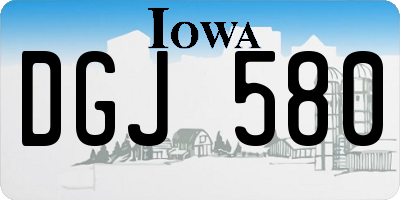 IA license plate DGJ580