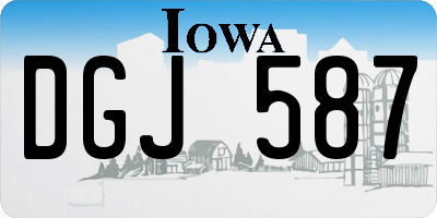 IA license plate DGJ587