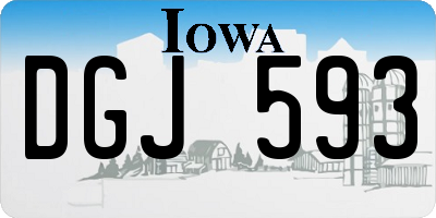 IA license plate DGJ593