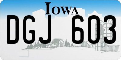 IA license plate DGJ603