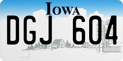 IA license plate DGJ604