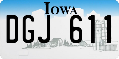 IA license plate DGJ611