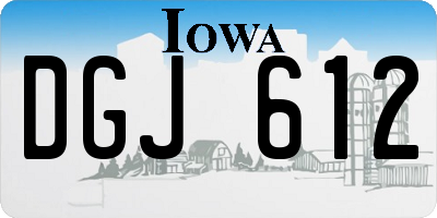 IA license plate DGJ612