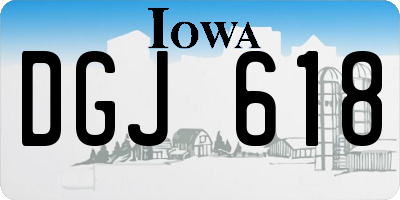 IA license plate DGJ618