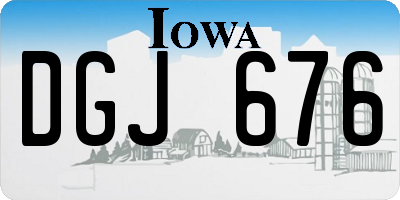 IA license plate DGJ676