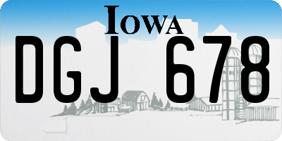 IA license plate DGJ678