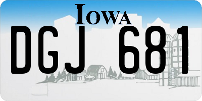 IA license plate DGJ681