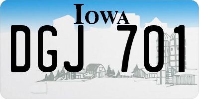 IA license plate DGJ701