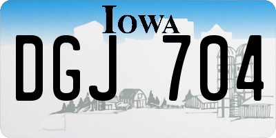 IA license plate DGJ704