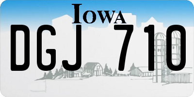 IA license plate DGJ710