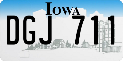 IA license plate DGJ711