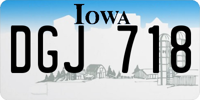 IA license plate DGJ718