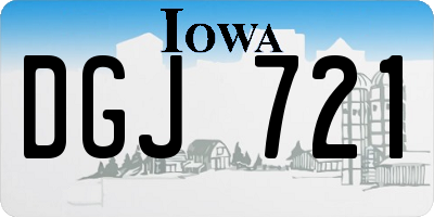 IA license plate DGJ721