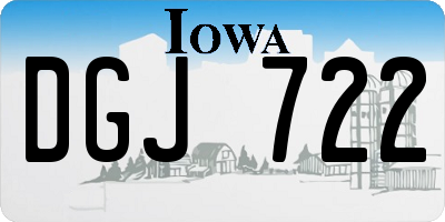 IA license plate DGJ722