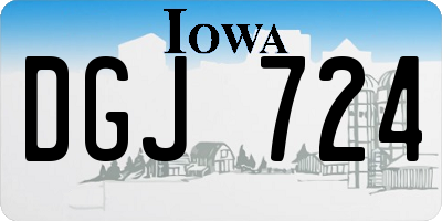 IA license plate DGJ724