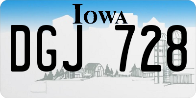 IA license plate DGJ728
