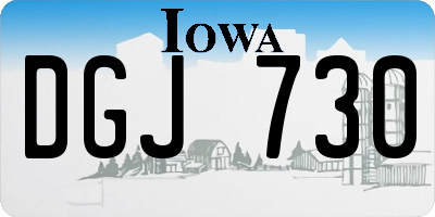 IA license plate DGJ730