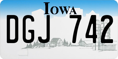 IA license plate DGJ742