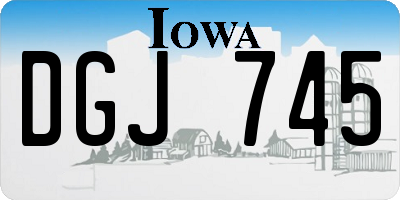 IA license plate DGJ745