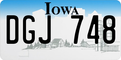 IA license plate DGJ748