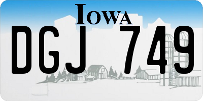 IA license plate DGJ749