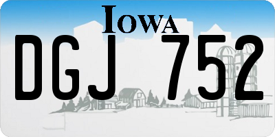 IA license plate DGJ752