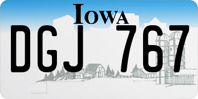 IA license plate DGJ767