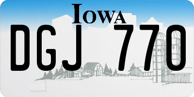 IA license plate DGJ770