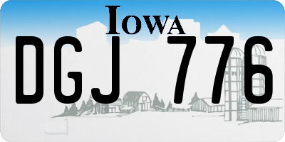 IA license plate DGJ776