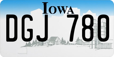 IA license plate DGJ780