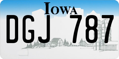 IA license plate DGJ787