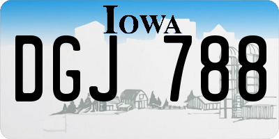 IA license plate DGJ788