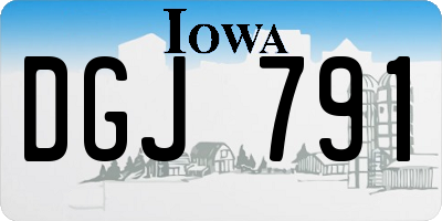 IA license plate DGJ791