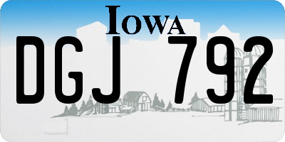 IA license plate DGJ792