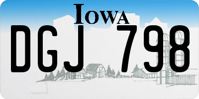 IA license plate DGJ798