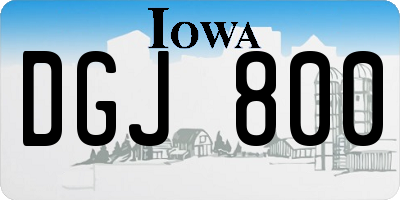 IA license plate DGJ800