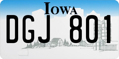 IA license plate DGJ801